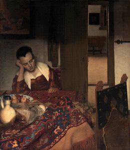 زن جوان در خواب اثر یوهانس ورمیر