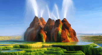 آبفشان طبیعی فلای در نوادای امریکا